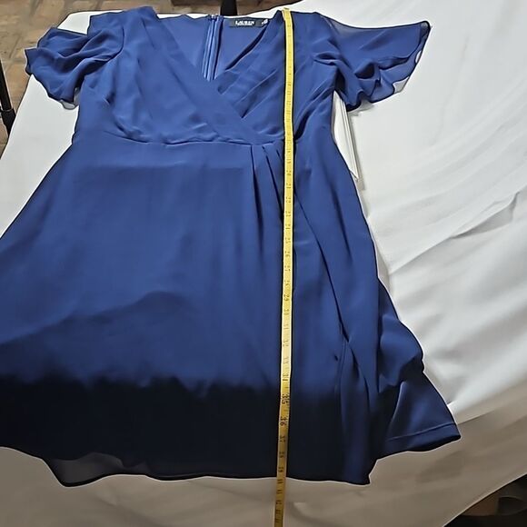 Lauren Ralph Lauren Blue flutter sleeve dress size 10 - Picture 13 of 13